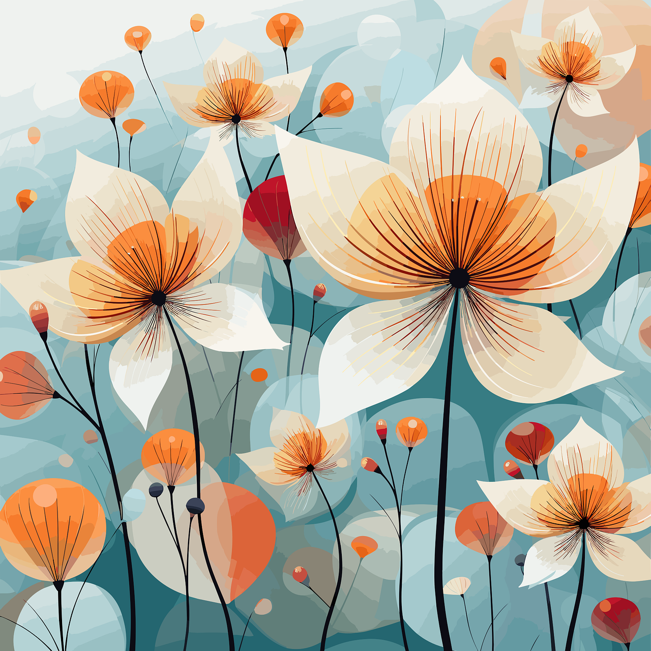 Virágos, természetközeli hangulatkép